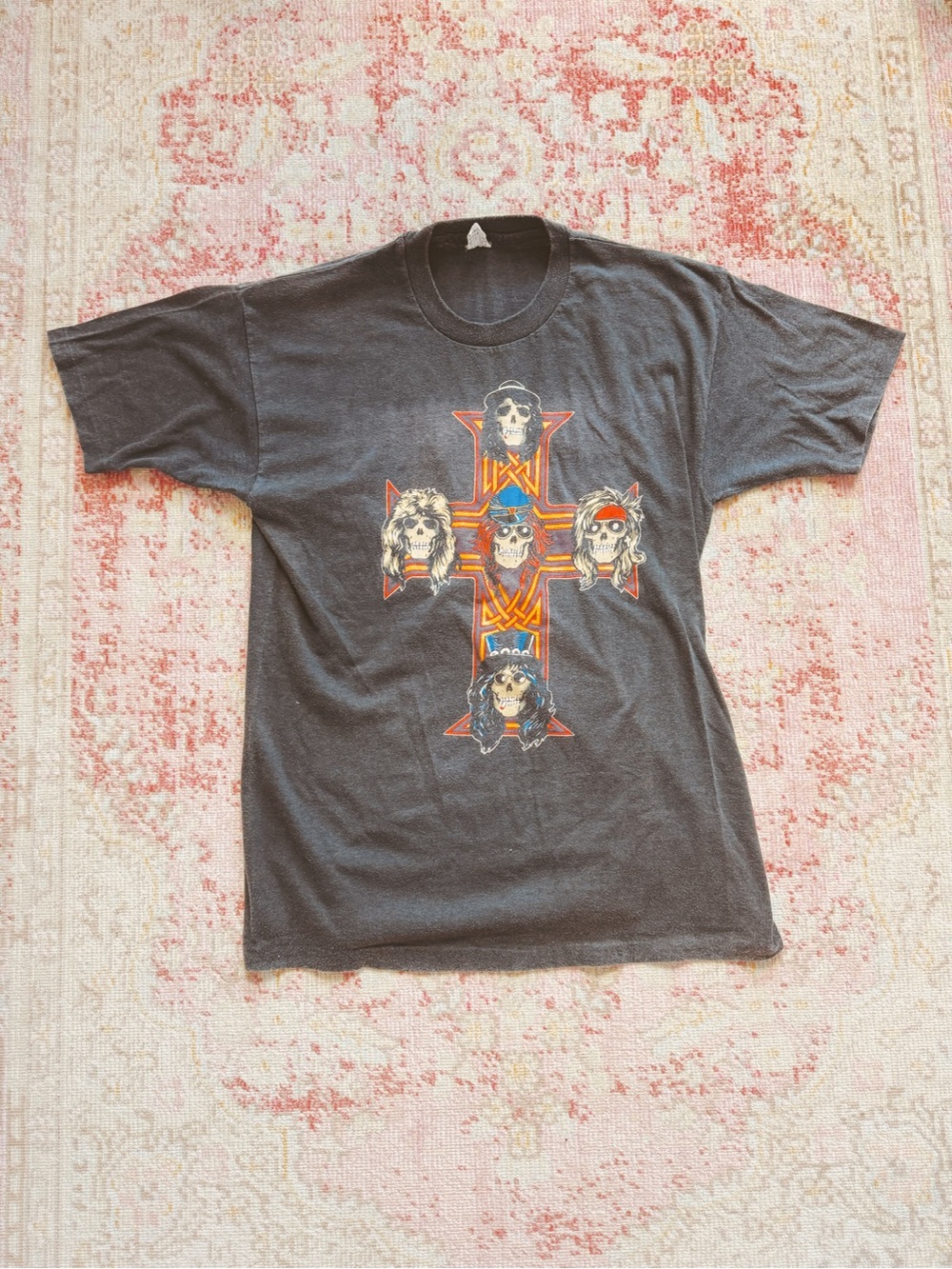Guns N Roses Vintage 80s Men’s Black Appetite for Destruction Band T-Shirt